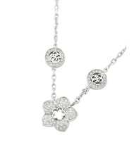 GUESS SHINING WINTER Collier orn&eacute; de fleurs et de cristaux ARGENT - Colliers - 5