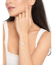 GUESS SHINING WINTER Bracelet orn&eacute; de fleurs et de cristaux ARGENT - Bracelets - 3