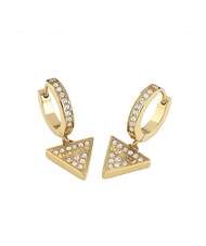 GUESS HUGGIE ME Boucles d'oreilles pendantes triangulaires avec strass or jaune - Boucles d'oreilles - 2