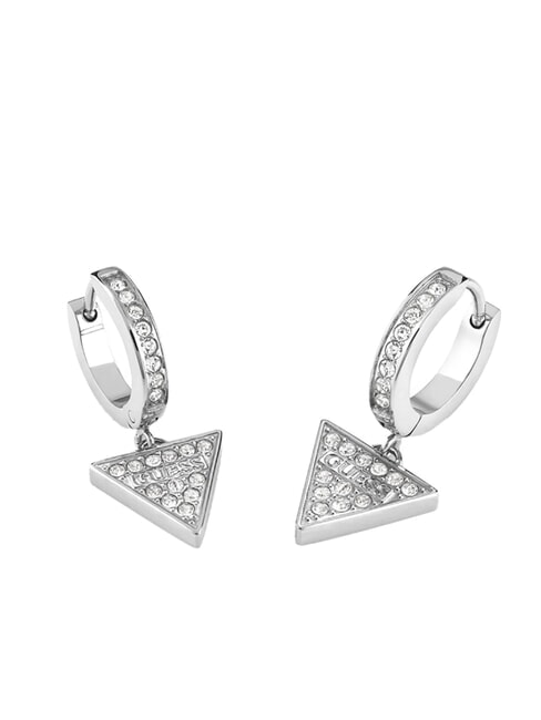 HUGGIE ME Boucles d'oreilles pendantes triangulaires avec strass ARGENT - Boucles d'oreilles