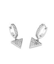 GUESS HUGGIE ME Boucles d'oreilles pendantes triangulaires avec strass ARGENT - Boucles d'oreilles - 2