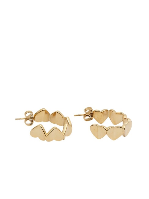 LOVELY GUESS Boucles d'oreilles coeur &eacute;maill&eacute; or jaune/fuchsia - Boucles d'oreilles