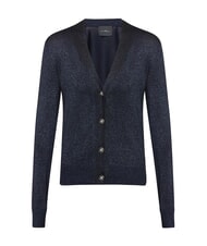 JOHN RICHMOND PEACEFUL Cardigan en lurex avec boutons bleu marine - Chandails pour femmes - 4