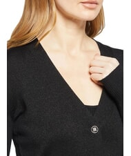 JOHN RICHMOND PEACEFUL Cardigan en lurex avec boutons noir - Chandails pour femmes - 3