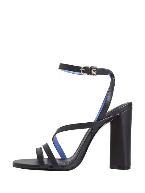 TH LEATHER BLOCK Sandales montantes en cuir avec bride &agrave; la cheville noir - Chaussures Femme