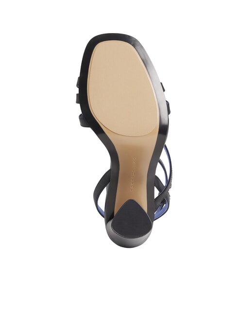 TH LEATHER BLOCK Sandales montantes en cuir avec bride &agrave; la cheville noir - Chaussures Femme