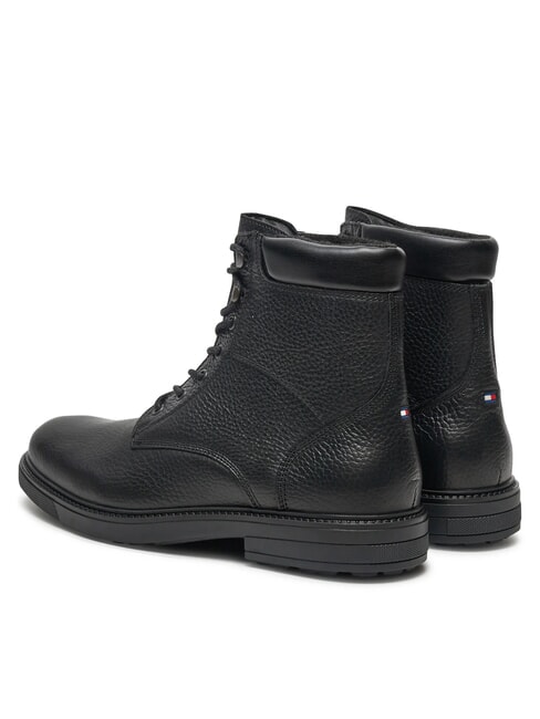 HILFIGER OUTDOOR Bottines en cuir &agrave; col rembourr&eacute; noir - Chaussures Homme