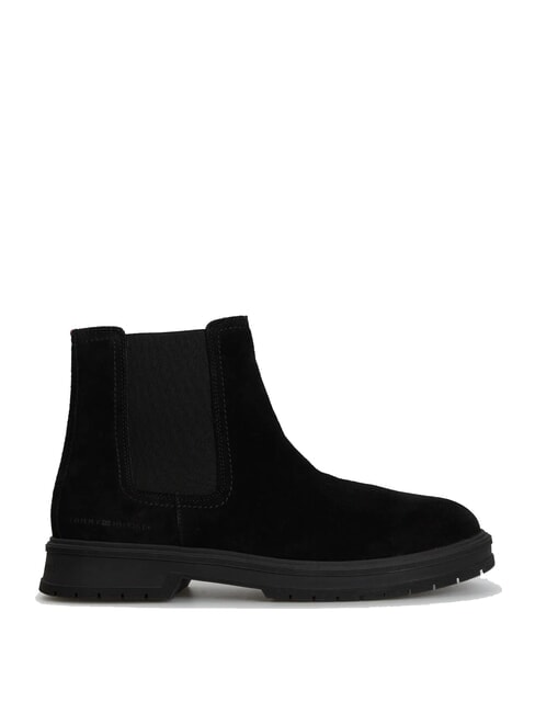 HILFIGER SUEDE Bottines en daim &agrave; fermeture &eacute;clair noir - Chaussures Homme