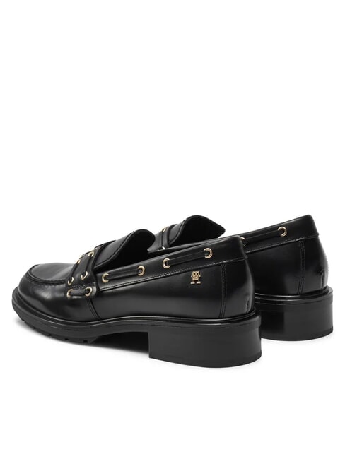 CHUNKY NAUTICAL EYELETS  mocassins en cuir noir - Chaussures Femme