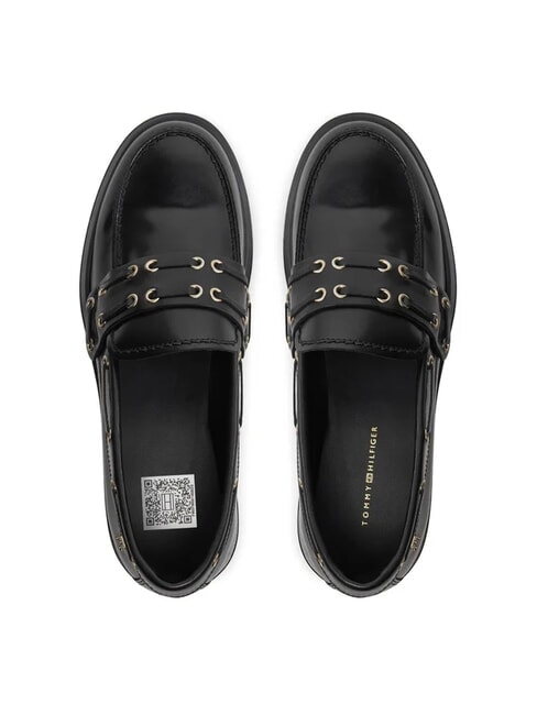 CHUNKY NAUTICAL EYELETS  mocassins en cuir noir - Chaussures Femme