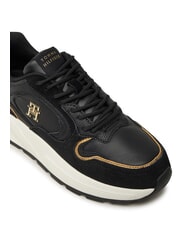 TOMMY HILFIGER CHUNKY FASHION Baskets en cuir noir - Chaussures Femme - 3