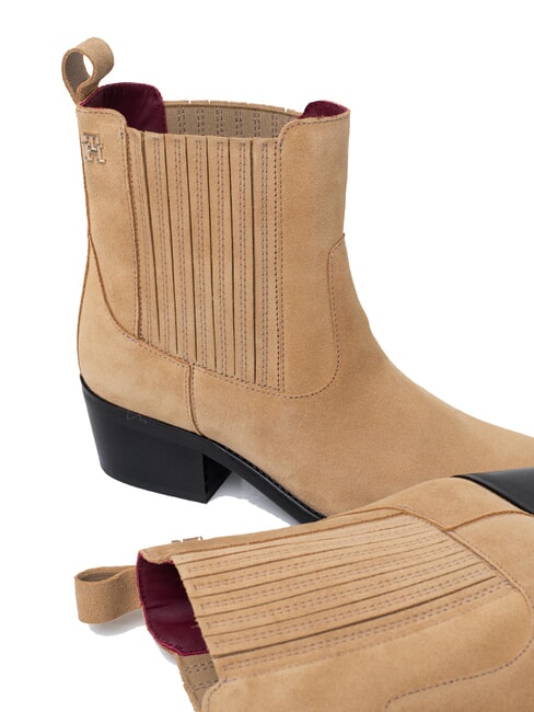 TH SUEDE COWBOY bottines texanes en daim kaki - Chaussures Femme