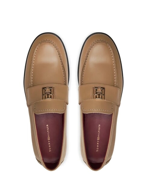 THE LEATHER CLASSIC Mocassins en cuir pour femmes kaki - Chaussures Femme