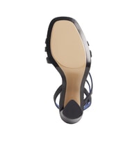 TOMMY HILFIGER TH LEATHER BLOCK Sandales montantes en cuir avec bride &agrave; la cheville noir - Chaussures Femme - 6