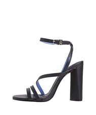 TOMMY HILFIGER TH LEATHER BLOCK Sandales montantes en cuir avec bride &agrave; la cheville - Chaussures Femme