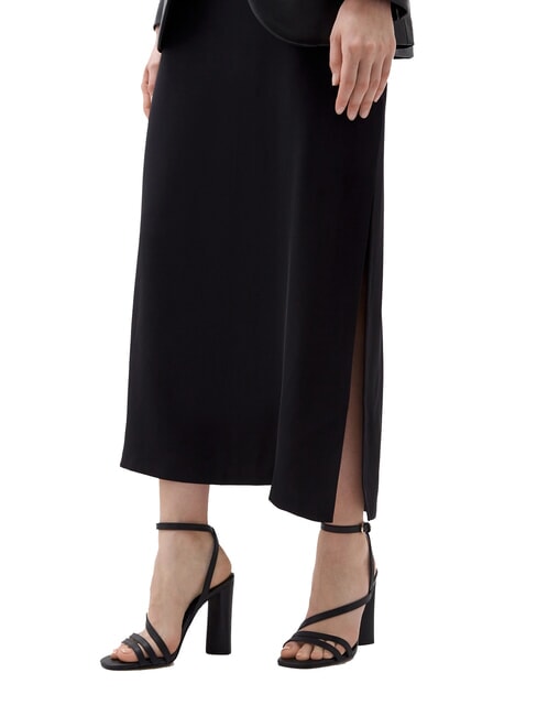 TH LEATHER BLOCK Sandales montantes en cuir avec bride &agrave; la cheville noir - Chaussures Femme