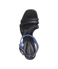 TOMMY HILFIGER TH LEATHER BLOCK Sandales montantes en cuir avec bride &agrave; la cheville noir - Chaussures Femme - 4