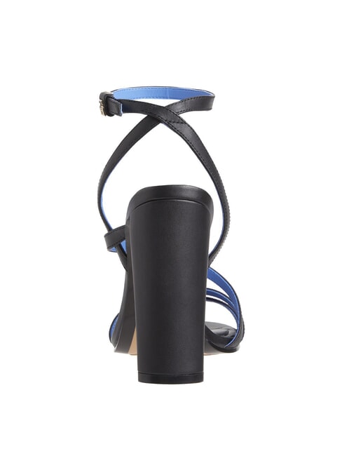 TH LEATHER BLOCK Sandales montantes en cuir avec bride &agrave; la cheville noir - Chaussures Femme