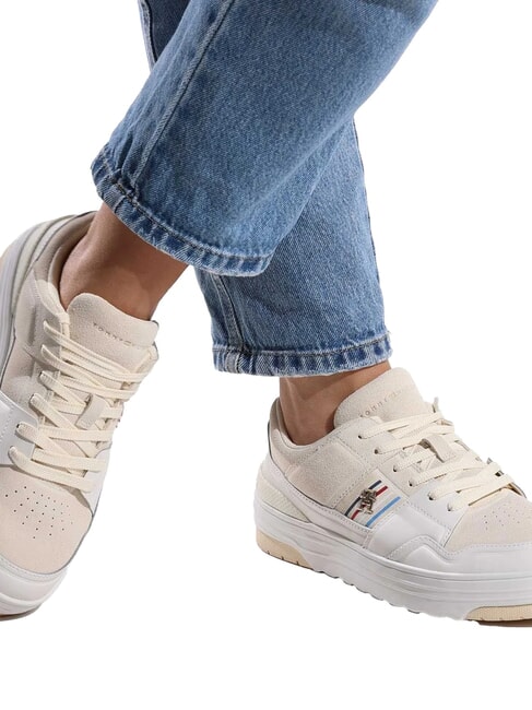 SUEDE STRIPES BASKET baskets en cuir su&eacute;d&eacute; beige - Chaussures Femme