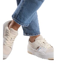 TOMMY HILFIGER SUEDE STRIPES BASKET baskets en cuir su&eacute;d&eacute; beige - Chaussures Femme - 6
