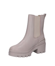 TOMMY HILFIGER TH Bottines en cuir &agrave; talon moyen gris - Chaussures Femme - 4