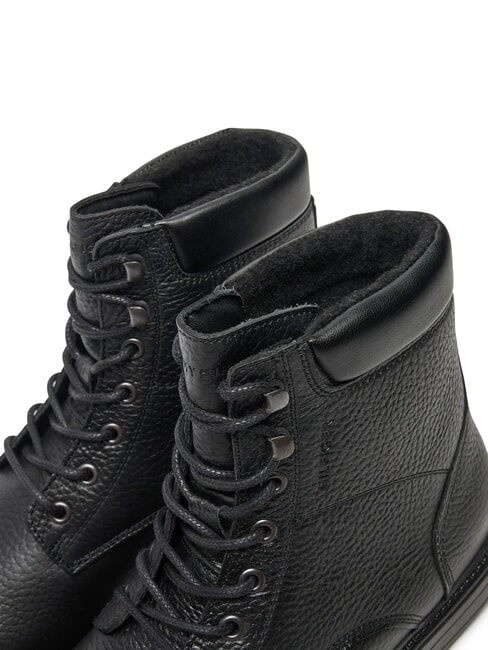 HILFIGER OUTDOOR Bottines en cuir &agrave; col rembourr&eacute; noir - Chaussures Homme