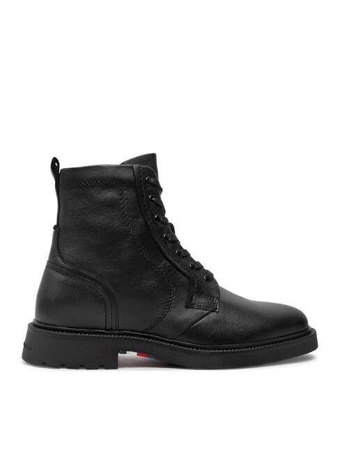 HILFIGER COMFORT Bottines en cuir &agrave; lacets avec fermeture &eacute;clair noir - Chaussures Homme