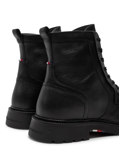 HILFIGER COMFORT Bottines en cuir &agrave; lacets avec fermeture &eacute;clair noir - Chaussures Homme