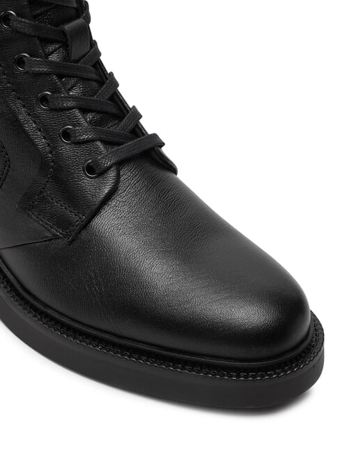 HILFIGER COMFORT Bottines en cuir &agrave; lacets avec fermeture &eacute;clair noir - Chaussures Homme