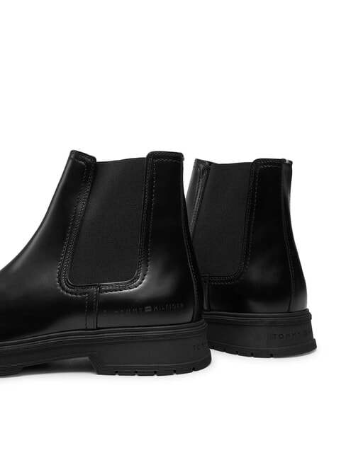 HILFIGER ABRASIV WAR Bottines Chelsea en cuir noir - Chaussures Homme
