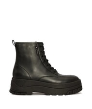 TOMMY HILFIGER TH JEANS Bottines en cuir &agrave; plateforme avec fermeture &eacute;clair noir - Chaussures Femme - 2