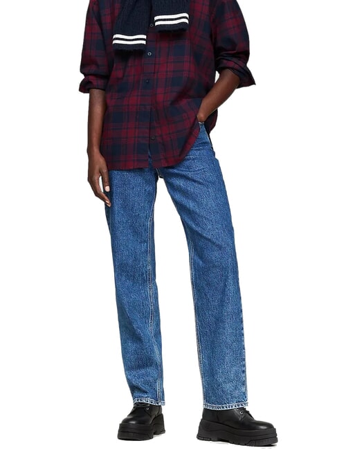 TH JEANS Bottines en cuir &agrave; plateforme avec fermeture &eacute;clair noir - Chaussures Femme