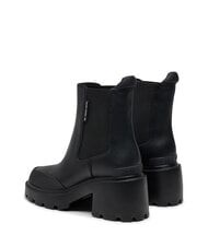TOMMY HILFIGER TH JEANS Bottines en cuir &agrave; talon moyen noir - Chaussures Femme - 4