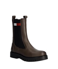 TOMMY HILFIGER TH JEANS bottines en cuir brun - Chaussures Femme - 3