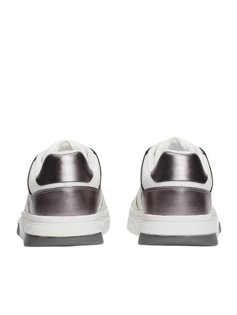 TOMMY JEANS Baskets en cuir blanc / argent - Chaussures Femme