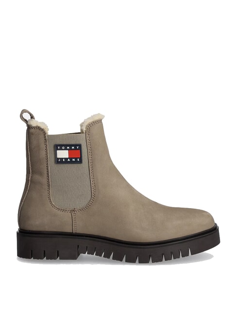 TH JEANS bottines en cuir nubuck kaki - Chaussures Femme