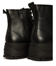 TOMMY HILFIGER TH JEANS Bottines en cuir &agrave; plateforme avec fermeture &eacute;clair noir - Chaussures Femme - 5