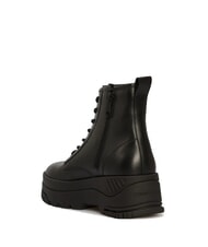 TOMMY HILFIGER TH JEANS Bottines en cuir &agrave; plateforme avec fermeture &eacute;clair noir - Chaussures Femme - 4