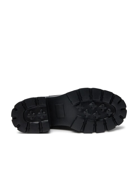 TH JEANS Bottines en cuir &agrave; talon moyen noir - Chaussures Femme