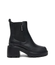 TOMMY HILFIGER TH JEANS Bottines en cuir &agrave; talon moyen noir - Chaussures Femme - 2