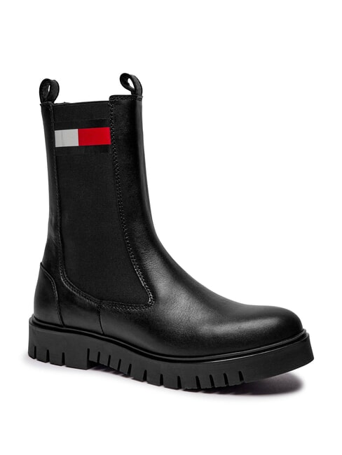 TH JEANS bottines en cuir noir - Chaussures Femme