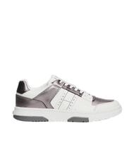 TOMMY HILFIGER TOMMY JEANS Baskets en cuir blanc / argent - Chaussures Femme - 2