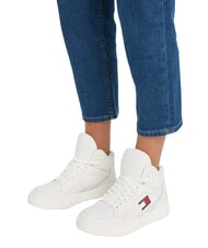TOMMY HILFIGER TJW NEW BASKET MC Baskets en cuir &eacute;cru - Chaussures Femme - 6