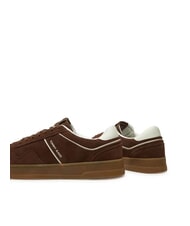 TOMMY HILFIGER THE GREENWICH baskets en cuir su&eacute;d&eacute; brun - Chaussures Homme - 6