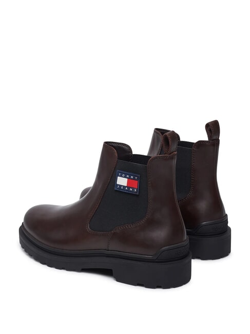 TOMMY JEANS CHELSEA LEATHER  Bottines en cuir brun - Chaussures Homme