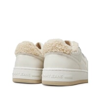 TOMMY HILFIGER TH JEANS Baskets en cuir avec application &eacute;cru - Chaussures Femme - 5