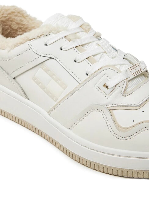 TH JEANS Baskets en cuir avec application &eacute;cru - Chaussures Femme