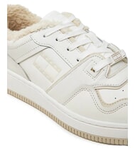 TOMMY HILFIGER TH JEANS Baskets en cuir avec application &eacute;cru - Chaussures Femme - 6