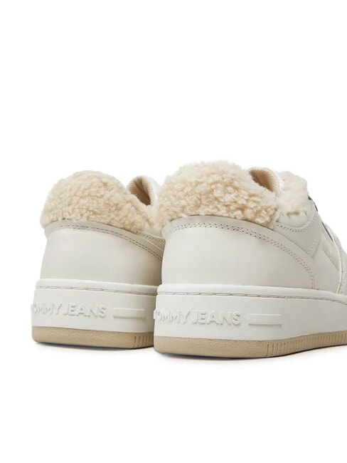 TH JEANS Baskets en cuir avec application &eacute;cru - Chaussures Femme