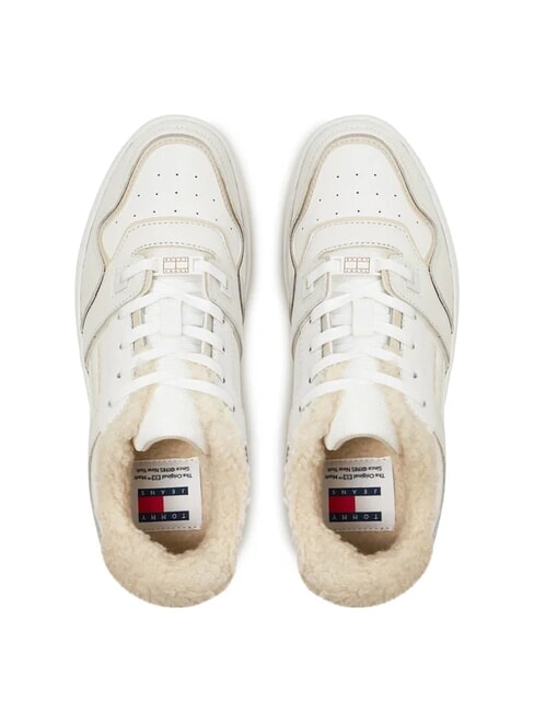 TH JEANS Baskets en cuir avec application &eacute;cru - Chaussures Femme